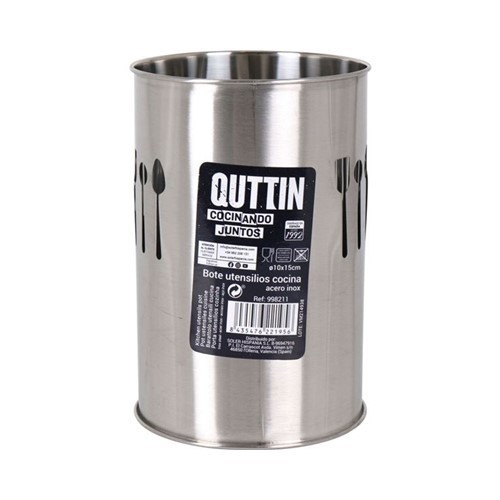 BOTE UTENSILIOS QUTTIN REDONDO INOX 15CMS